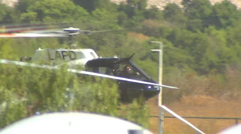 LAPD Helicopter ground hover Stock-Footage 2923127