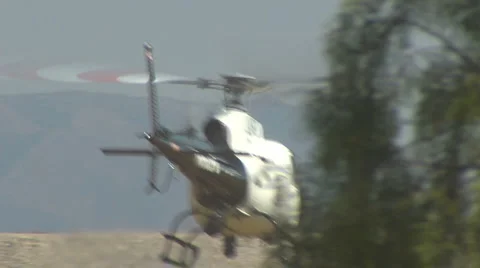 LAPD Helicopter Take-off Stock Footage