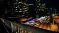 LAPD Police cars passing LA downtown freeway California HD Footage