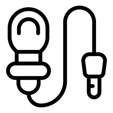 Lapel mic icon outline vector. Interview tiny speaker Stock Illustration