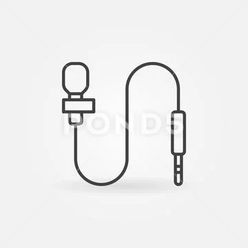 Lapel microphone line icon Stock Illustration