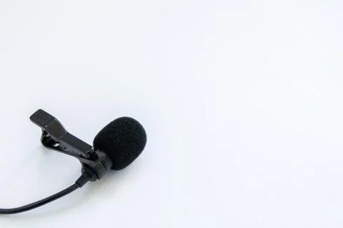 Lapel microphone on a white background Stock-Fotos