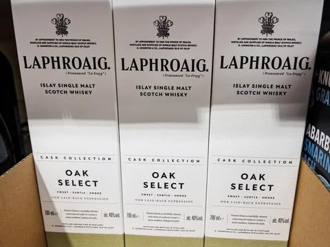 Laphroaig Oak Select Islay Single Malt Scotch Whisky Stock Photos