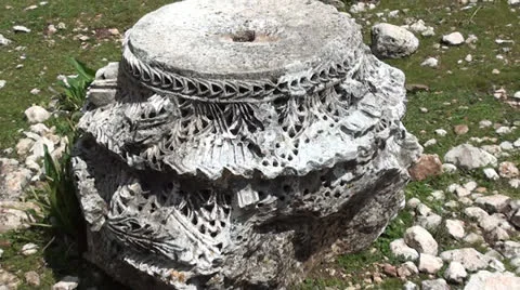 Lapidary column set piece Stock Footage 22529003