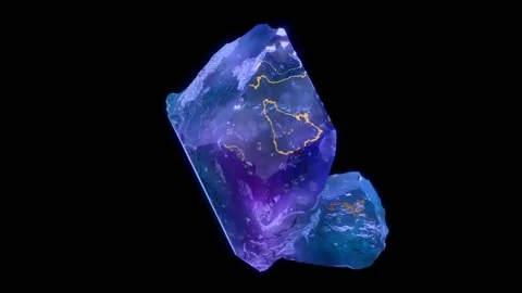 Lapis Lazuli Crystal in the Dark Stock Footage 303486491