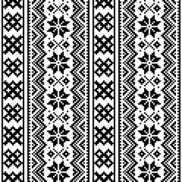 Lapland seamless vector pattern, Scandianvian folk art design Stock Illustration