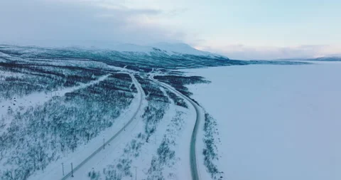 Lapland on a winter day Stock Footage 220042526