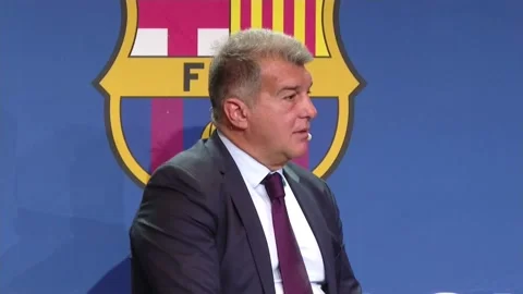 Laporta says Dembele probably made deal with another club, Barcelona, ES - 01 Fe Stock Footage 204096519