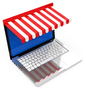 The lapotp shop Illustrazione stock