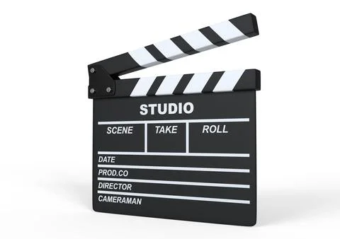 Lapperboard isolated on white background. 3d render illustration Stock Illustration