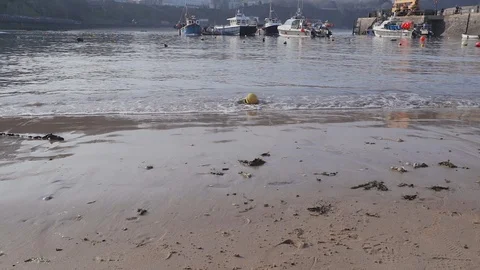 Lapping water on a uk beach Stock Footage 116447145