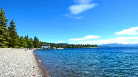 Lapping Waves on White Sand Beach Lake Tahoe Video stock 40185402