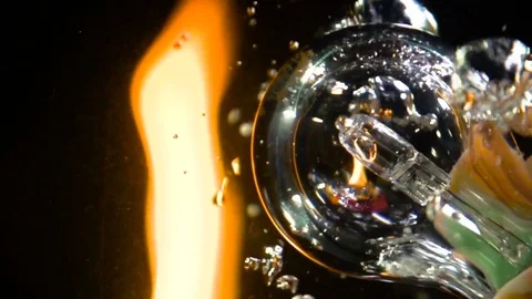 Lappocca in the water against the background of fire. Vídeos de archivo 84041804