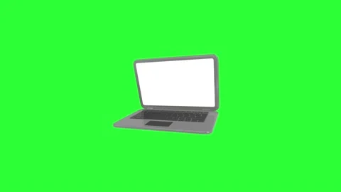 Laptop 3D Animation Green Screen 4K | Stock Video | Pond5