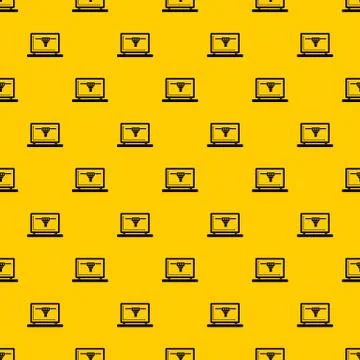 Laptop with 3D design pattern vector 스톡 일러스트