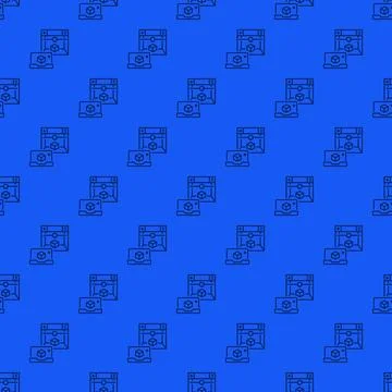 Laptop with 3d Printer geometric pattern - 3d Printing vector seamless back.. イラスト素材