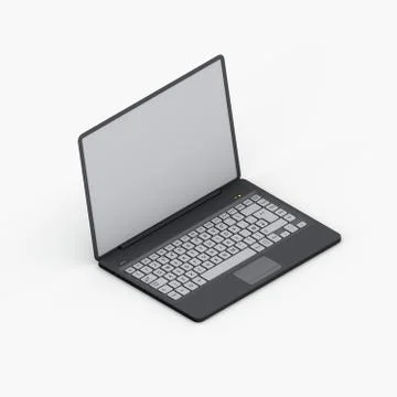 Laptop. 3D rendering illustration.Isometric view. Stock Illustration