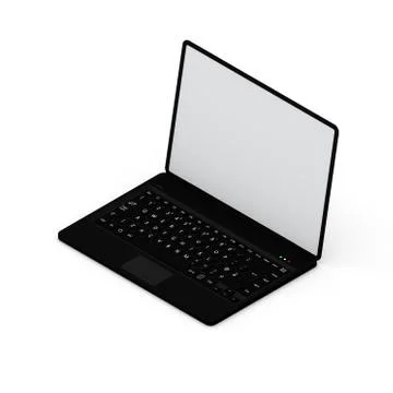 Laptop. 3D rendering illustration.Isometric view. Иллюстрация
