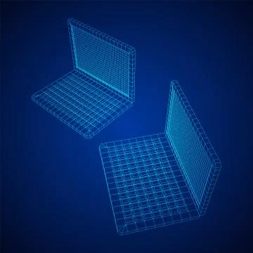 Laptop Abstract Mesh Background Vector Ilustración de archivo