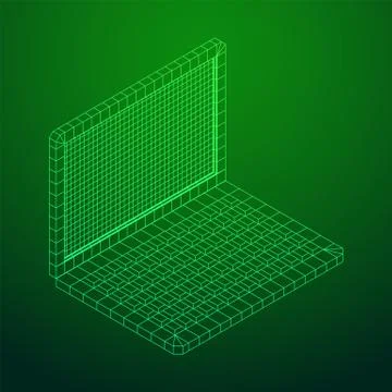 Laptop Abstract Mesh Background Vector Illustrazione stock