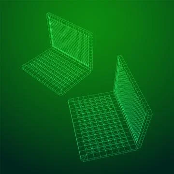Laptop Abstract Mesh Background Vector Stock Illustration