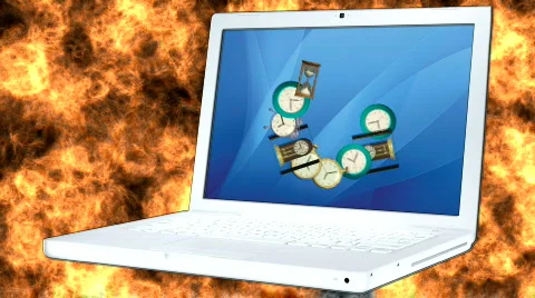 Laptop with abstract motion background Stock Footage 143782