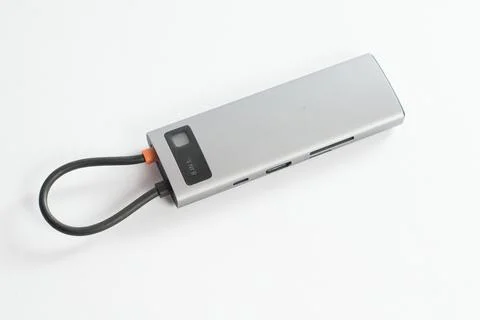 Laptop adapter with type-c, usb c, TF Micro SD adapters 60 MB s, 4K HD. 스톡 사진