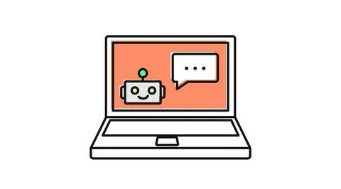 Laptop AI chatbot icon Ilustração Stock