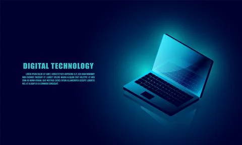 Laptop analysis processing.  structure isometric vector , Database. , Laptop  Stock Illustration