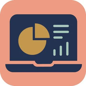 Laptop analytics and business data icon Stock Illustration