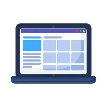 Laptop with analytics dashboard flat illustration イラスト素材