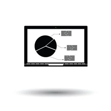 Laptop with analytics diagram icon Stock Illustration