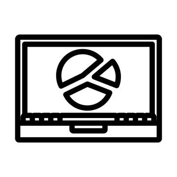 Laptop With Analytics Diagram Icon Stock Illustration