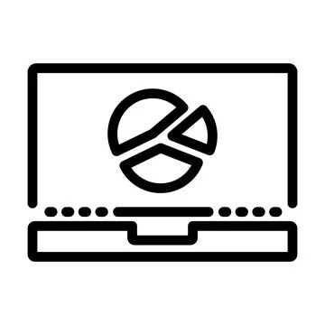 Laptop With Analytics Diagram Icon Stock Illustration