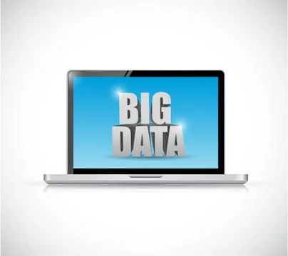 Laptop and big data message illustration design Illustrazione stock
