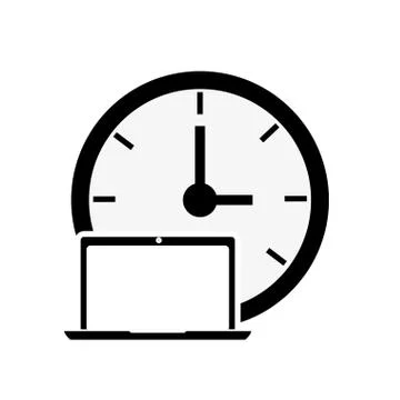 Laptop and clock icon イラスト素材