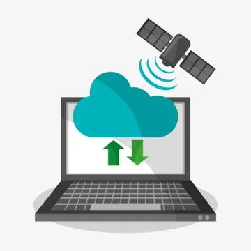 Laptop and cloud computing design Stock Illustration