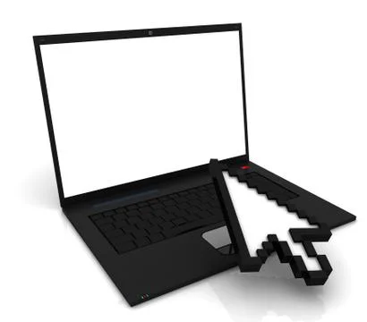 Laptop and computer cursor Stock Illustration