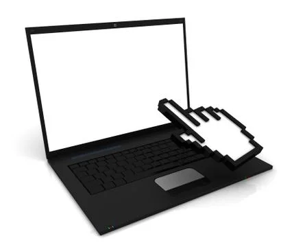 Laptop and computer cursor Stock Illustration
