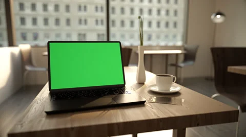 Laptop And A Cup Of Coffee On A Table Stock Footage 53226729
