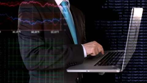 Laptop And Data Stock Footage 200139968