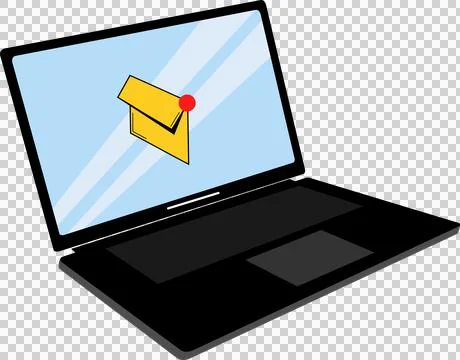 Laptop and envelope, mail, software Stock Illustration