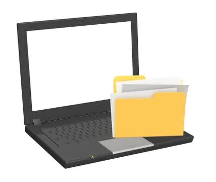 Laptop and folder Stock-Illustration