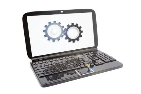 Laptop and icon of technical support Stock Illustration