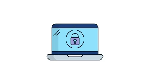 Laptop and lock icon animated. Stock Footage 161962289