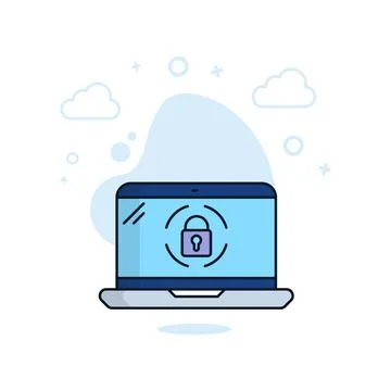 Laptop and lock icon . vector illustration.color icon concept Stockillustratie