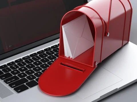 Laptop and mailbox Stock Illustration