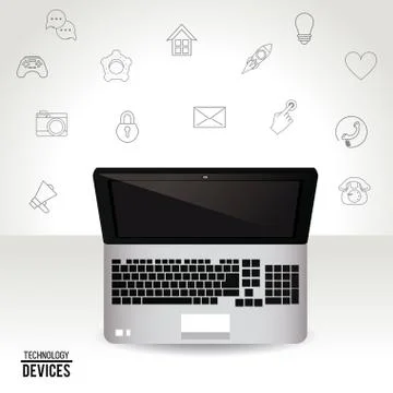 Laptop and media technology 스톡 일러스트