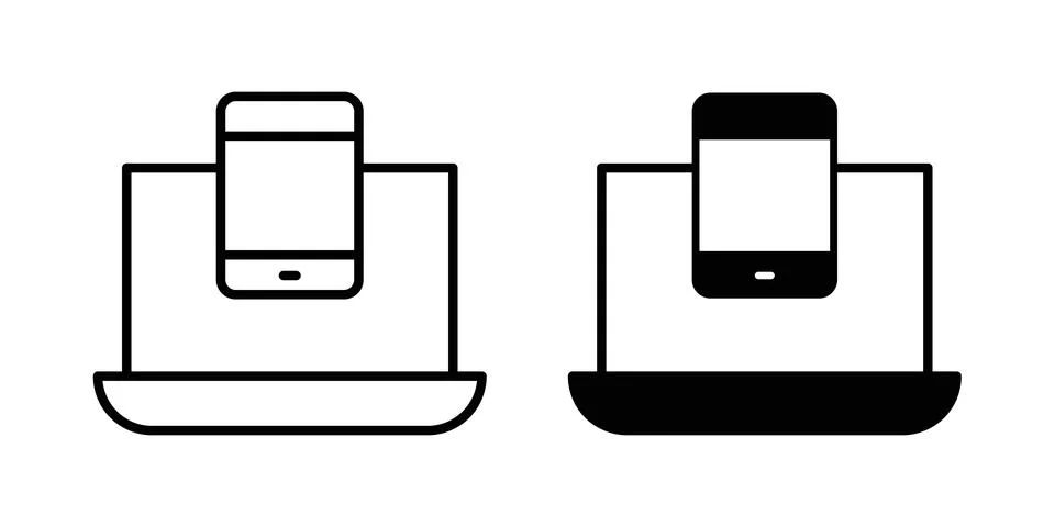 Laptop and Mobile icon vector, symbol, logo illustrations Stock Illustration