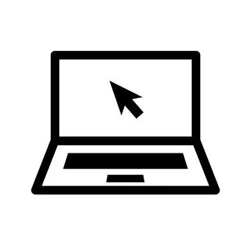 Laptop and Mouse Pointer. Computer operation. User interface. Vector. Stock Illustration